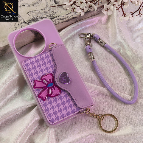 Tecno Spark 30 Pro Cover - Purple - New & Luxury Elegant Phone Case with Wallet Pocket & Shoulder Strap
