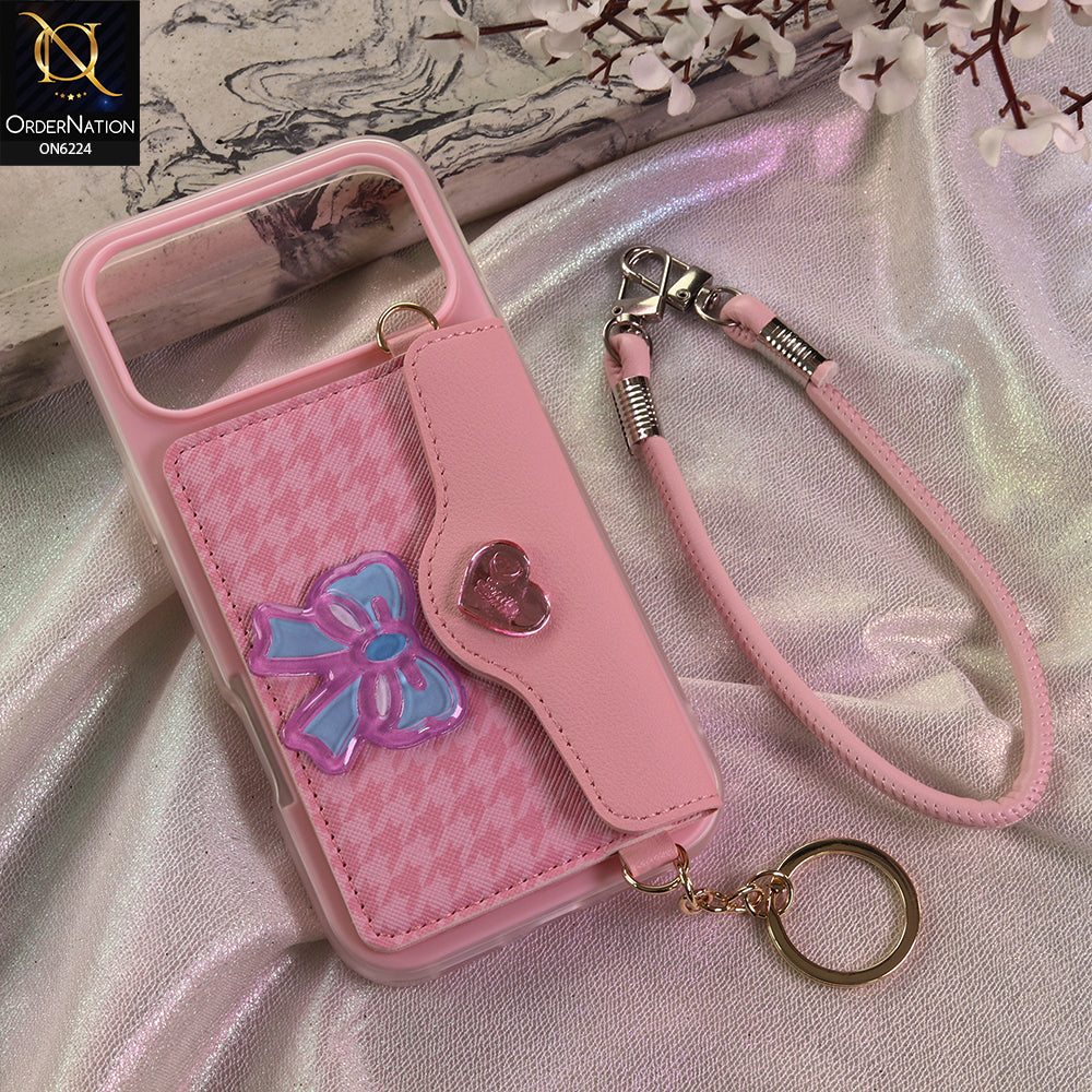 Tecno Spark 40 Cover - Light Pink - New & Luxury Elegant Phone Case with Wallet Pocket & Shoulder Strap
