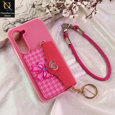 Tecno Spark 40 Pro Cover - Dark Pink - New & Luxury Elegant Phone Case with Wallet Pocket & Shoulder Strap