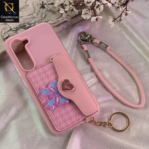 Tecno Spark 40 Pro Cover - Light Pink - New & Luxury Elegant Phone Case with Wallet Pocket & Shoulder Strap