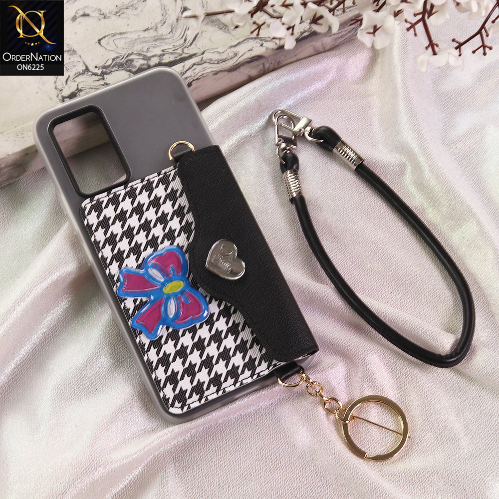 Vivo Y73 Cover - Black - New & Luxury Elegant Phone Case with Wallet Pocket & Shoulder Strap