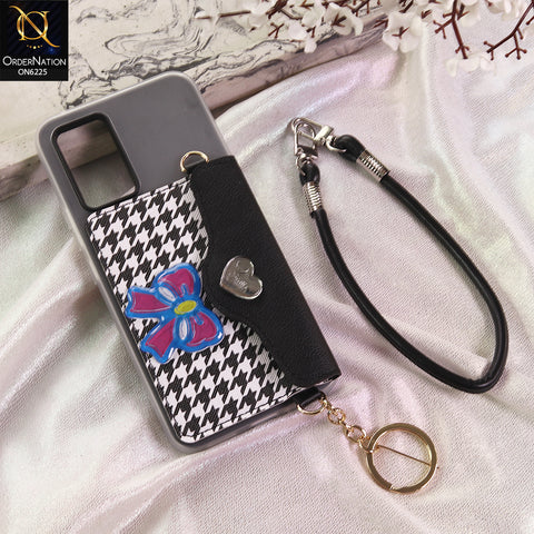Vivo Y73 Cover - Black - New & Luxury Elegant Phone Case with Wallet Pocket & Shoulder Strap