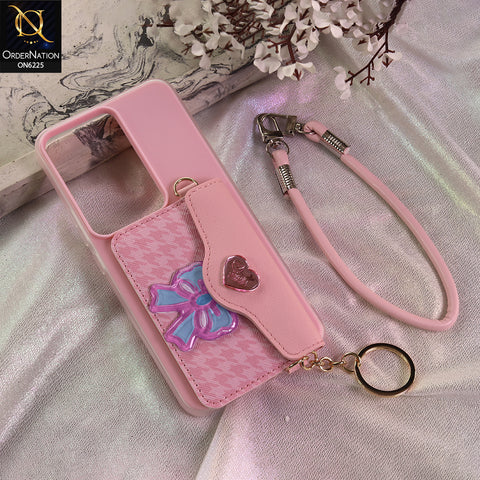 Vivo V30 Lite 4G Cover - Light Pink - New & Luxury Elegant Phone Case with Wallet Pocket & Shoulder Strap