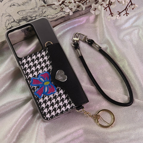 Vivo Y27s Cover - Black - New & Luxury Elegant Phone Case with Wallet Pocket & Shoulder Strap
