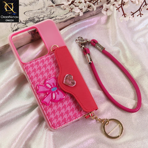 Vivo Y27s Cover - Dark Pink - New & Luxury Elegant Phone Case with Wallet Pocket & Shoulder Strap