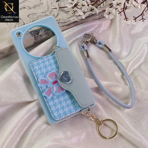 Infinix Zero 40 4G Cover - Blue - New & Luxury Elegant Phone Case with Wallet Pocket & Shoulder Strap