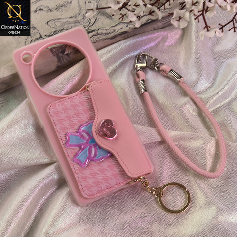 Infinix Zero 40 4G Cover - Light Pink - New & Luxury Elegant Phone Case with Wallet Pocket & Shoulder Strap