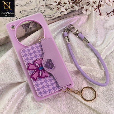 Infinix Zero 40 4G Cover - Purple - New & Luxury Elegant Phone Case with Wallet Pocket & Shoulder Strap