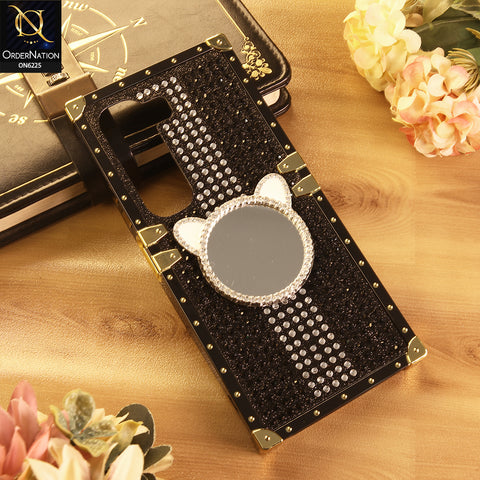 Infinix Hot 50 4G Cover -  Black - New Glamorous Bling Phone Cover with Crystal Animal Design Ring Holder