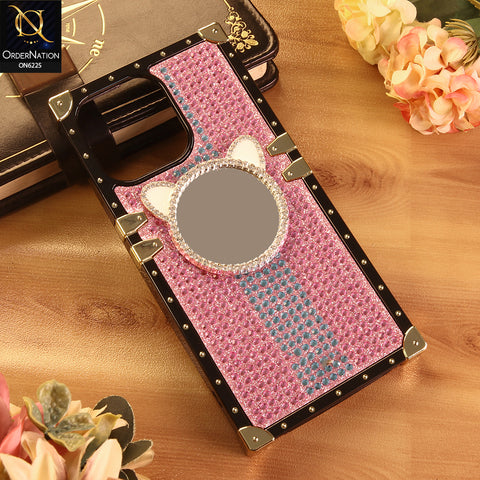 iPhone 16 Pro Max Cover -  Pink - New Glamorous Bling Phone Cover with Crystal Animal Design Ring Holder