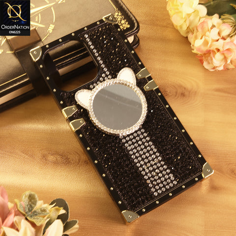 iPhone 15 Pro Max Cover -  Black - New Glamorous Bling Phone Cover with Crystal Animal Design Ring Holder