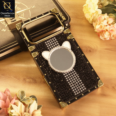 iPhone 17 Pro Max Cover -  Black - New Glamorous Bling Phone Cover with Crystal Animal Design Ring Holder