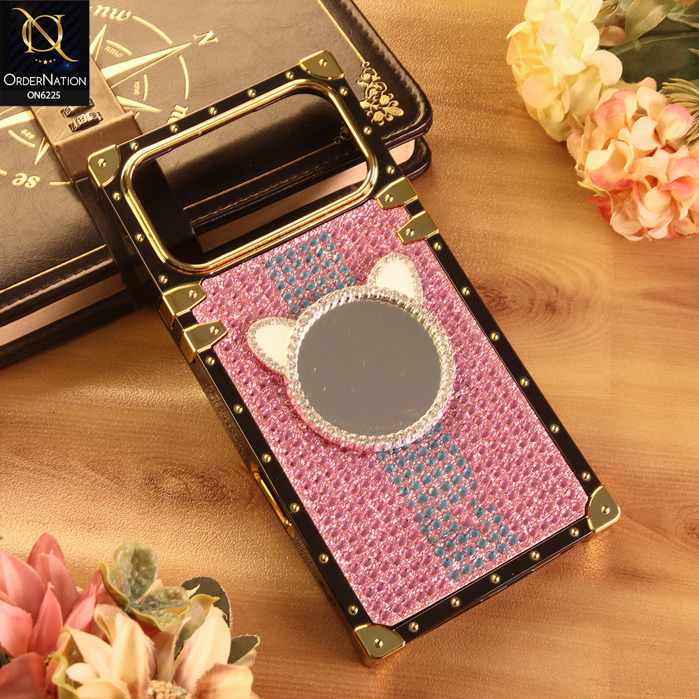 iPhone 17 Pro Max Cover -  Pink - New Glamorous Bling Phone Cover with Crystal Animal Design Ring Holder