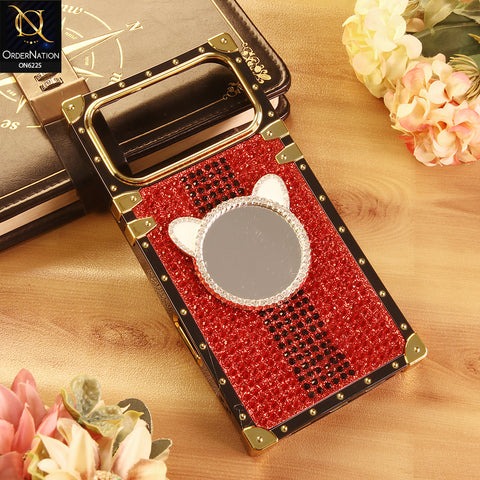 iPhone 17 Pro Max Cover -  Red - New Glamorous Bling Phone Cover with Crystal Animal Design Ring Holder
