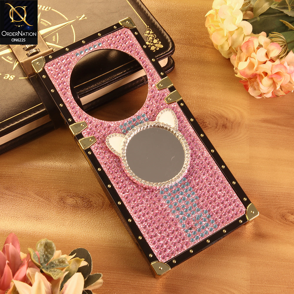 Xiaomi Redmi 14R Cover -  Pink - New Glamorous Bling Phone Cover with Crystal Animal Design Ring Holder