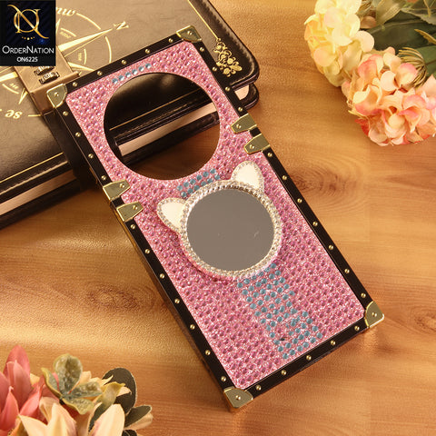 Xiaomi Redmi 14R Cover -  Pink - New Glamorous Bling Phone Cover with Crystal Animal Design Ring Holder