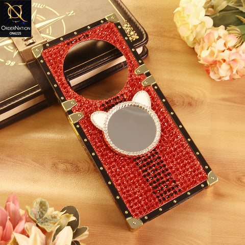 Xiaomi Poco C75 Cover -  Red - New Glamorous Bling Phone Cover with Crystal Animal Design Ring Holder