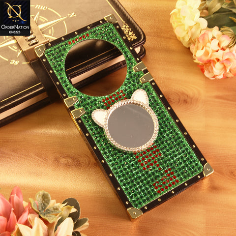 Xiaomi Poco C61 Cover -  Green - New Glamorous Bling Phone Cover with Crystal Animal Design Ring Holder