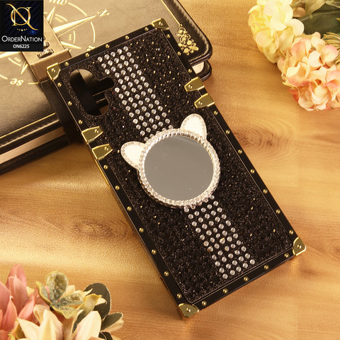 Samsung Galaxy A06 Cover -  Black - New Glamorous Bling Phone Cover with Crystal Animal Design Ring Holder