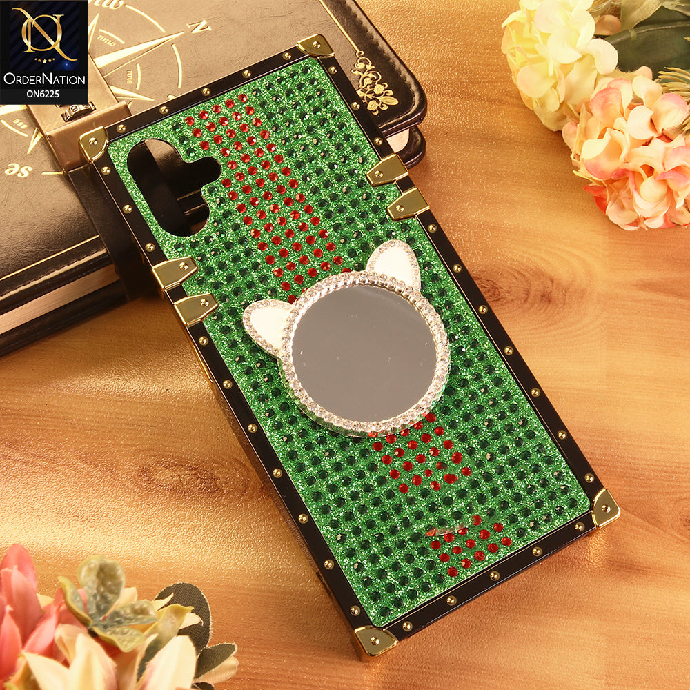 Samsung Galaxy A06 Cover -  Green - New Glamorous Bling Phone Cover with Crystal Animal Design Ring Holder