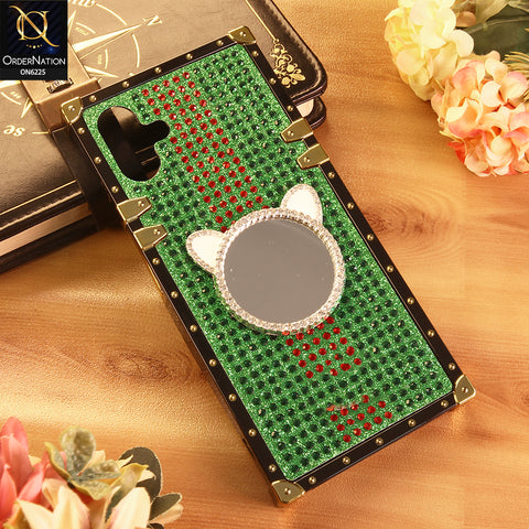 Samsung Galaxy A06 Cover -  Green - New Glamorous Bling Phone Cover with Crystal Animal Design Ring Holder