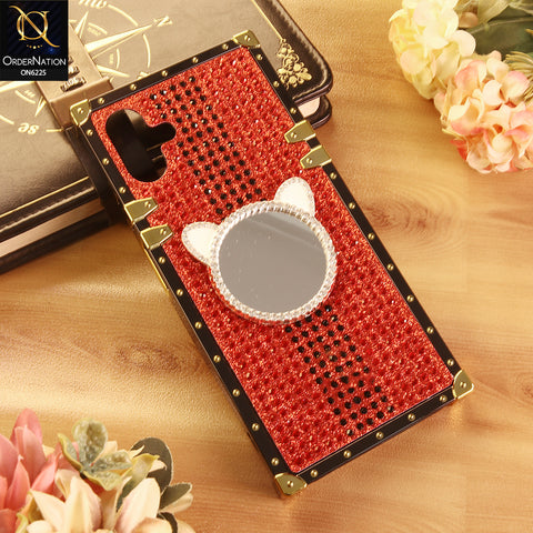 Samsung Galaxy A06 Cover -  Red - New Glamorous Bling Phone Cover with Crystal Animal Design Ring Holder