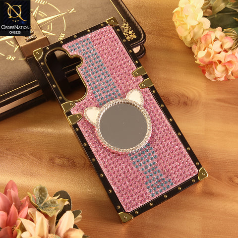 Samsung Galaxy A26 Cover -  Pink - New Glamorous Bling Phone Cover with Crystal Animal Design Ring Holder