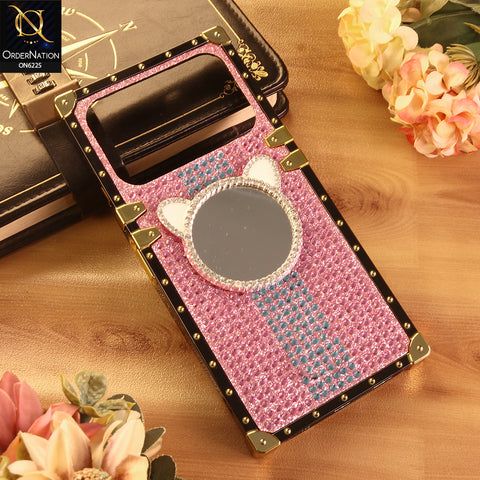 Tecno Spark 40 Cover -  Pink - New Glamorous Bling Phone Cover with Crystal Animal Design Ring Holder