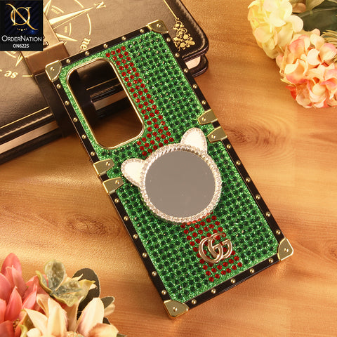 Tecno Spark 40 Pro Plus Cover -  Green - New Glamorous Bling Phone Cover with Crystal Animal Design Ring Holder