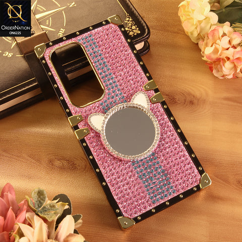 Tecno Spark 40 Pro Plus Cover -  Pink - New Glamorous Bling Phone Cover with Crystal Animal Design Ring Holder