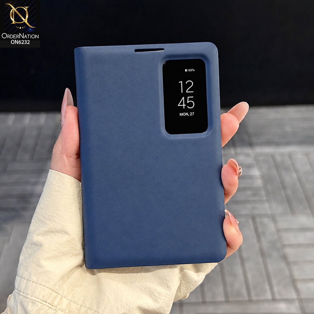 Samsung Galaxy Z Fold 8 Ultra Cover - Blue - Protective Flip Cover with Smart Display Window, Full-Body Protection and Premium Textured Finish