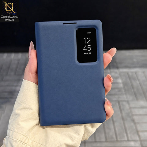 Samsung Galaxy Z Fold 8 Ultra Cover - Blue - Protective Flip Cover with Smart Display Window, Full-Body Protection and Premium Textured Finish