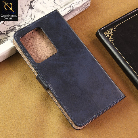 Vivo Y200 5G Cover - Blue - Premium Classic Series Magnetic Leather Wallet Flip book Card Slots Soft Case