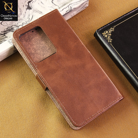 Vivo Y200 5G Cover - Brown - Premium Classic Series Magnetic Leather Wallet Flip book Card Slots Soft Case