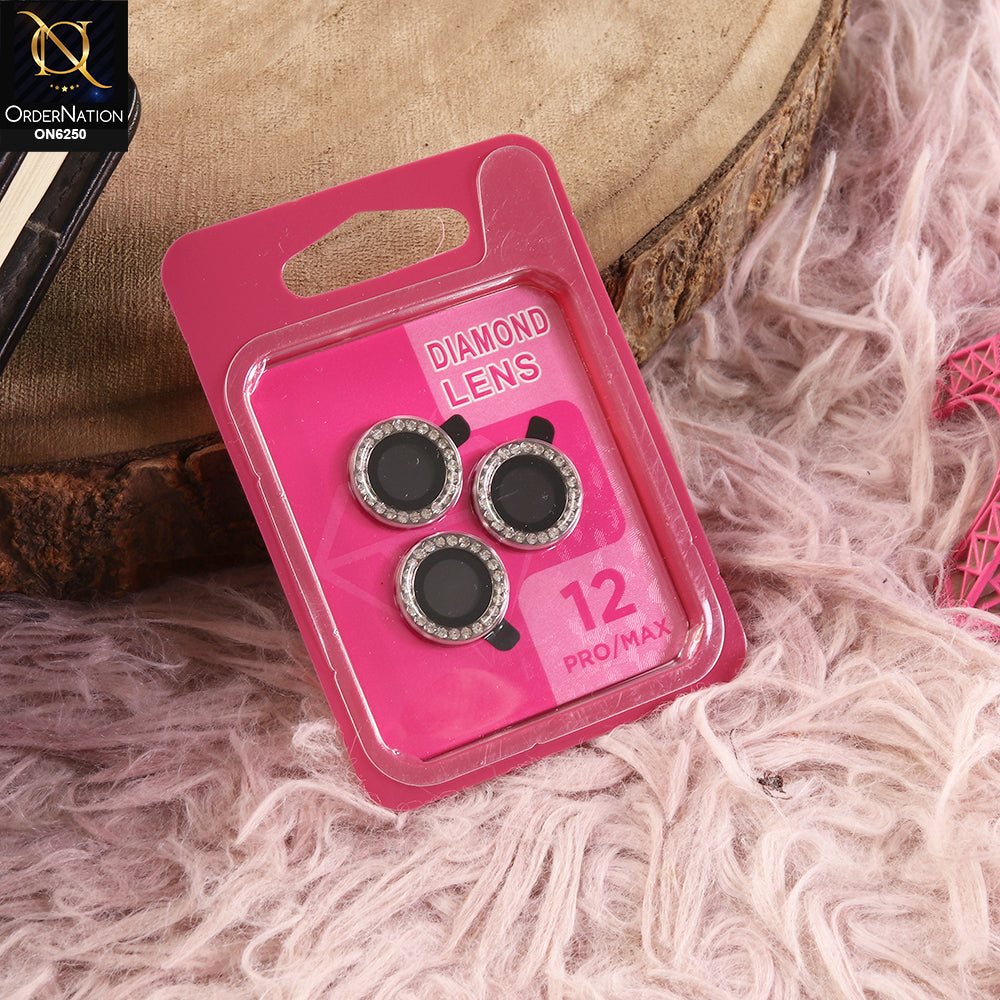 iPhone 12 Pro Max Camera Lens - Golden - New Rhinestone Camera Lens Protector – Scratch Resistant Decorative Lens