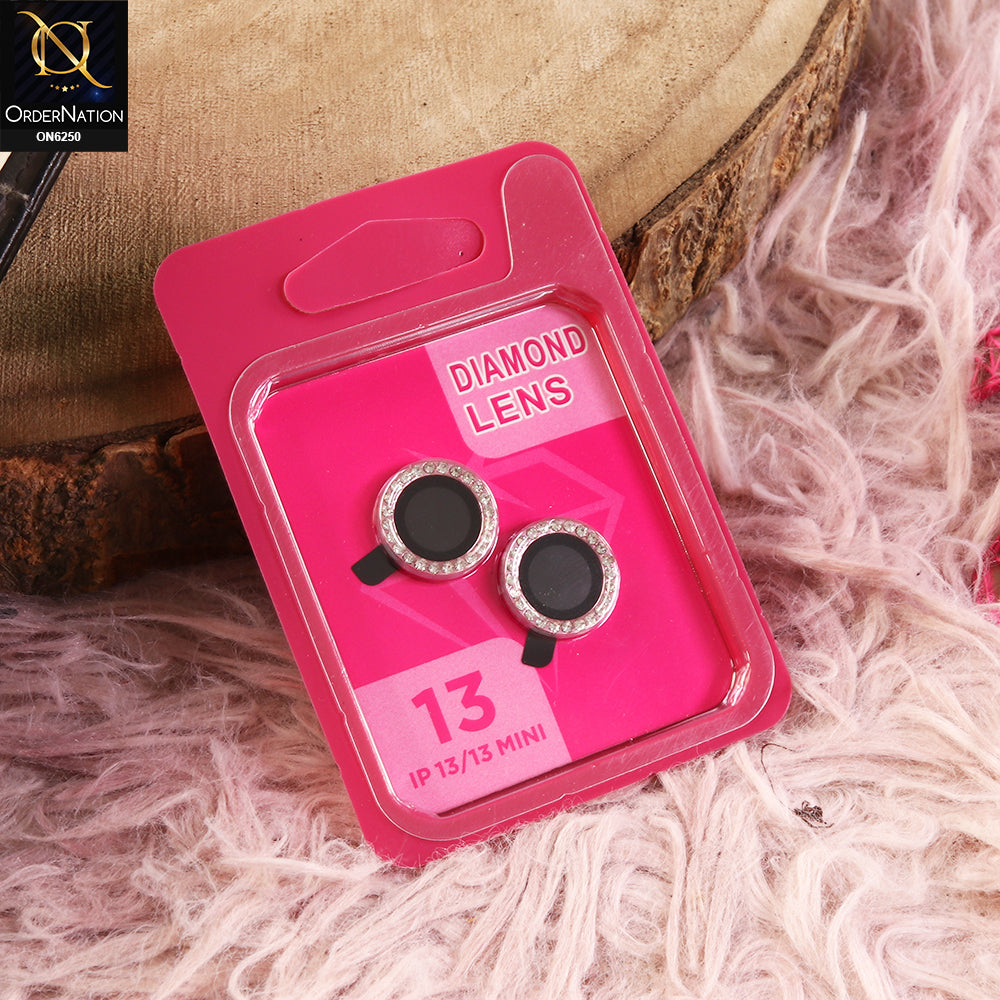 iPhone 13 Mini Camera Lens - Pink - New Rhinestone Camera Lens Protector – Scratch Resistant Decorative Lens