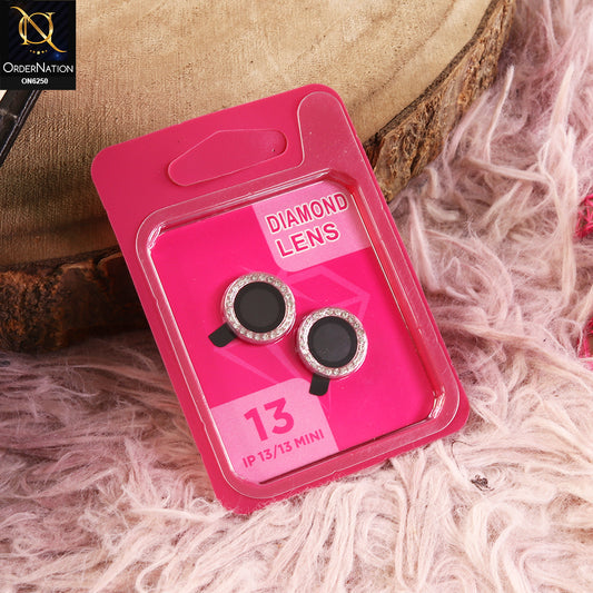 iPhone 13 Mini Camera Lens - Pink - New Rhinestone Camera Lens Protector – Scratch Resistant Decorative Lens