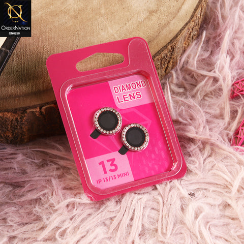 iPhone 13 Mini Camera Lens - Silver - New Rhinestone Camera Lens Protector – Scratch Resistant Decorative Lens