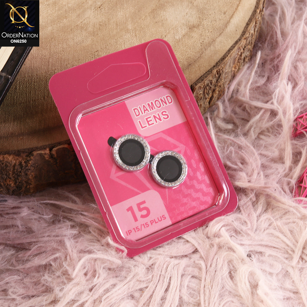 iPhone 15 Plus Camera Lens - Blue - New Rhinestone Camera Lens Protector – Scratch Resistant Decorative Lens