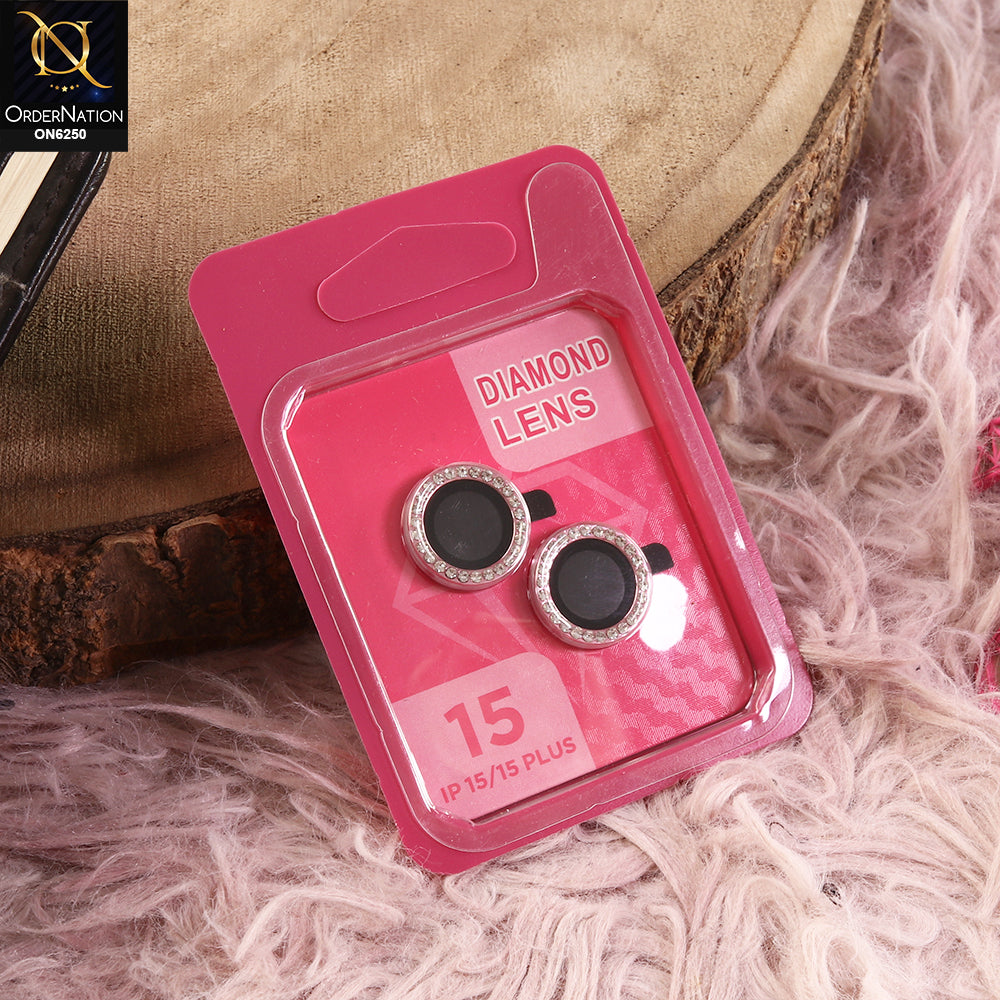 iPhone 15 Plus Camera Lens - Pink - New Rhinestone Camera Lens Protector – Scratch Resistant Decorative Lens