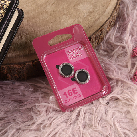 iPhone 16e Camera Lens - Silver - New Rhinestone Camera Lens Protector – Scratch Resistant Decorative Lens