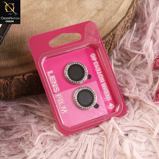 Xiaomi Redmi Note 13 Camera Lens - Silver - New Rhinestone Camera Lens Protector – Scratch Resistant Decorative Lens