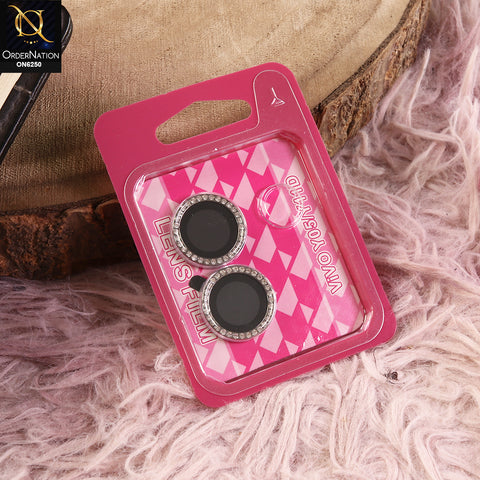 Vivo Y05 Camera Lens - Silver - New Rhinestone Camera Lens Protector – Scratch Resistant Decorative Lens