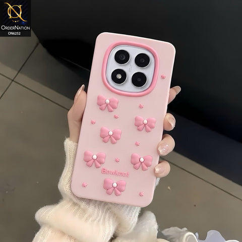 Xiaomi Redmi Note 15 Pro Cover - Pink - 3D Bowknot Flower Phone Case – Cute Bow & Floral Design Protective Cover