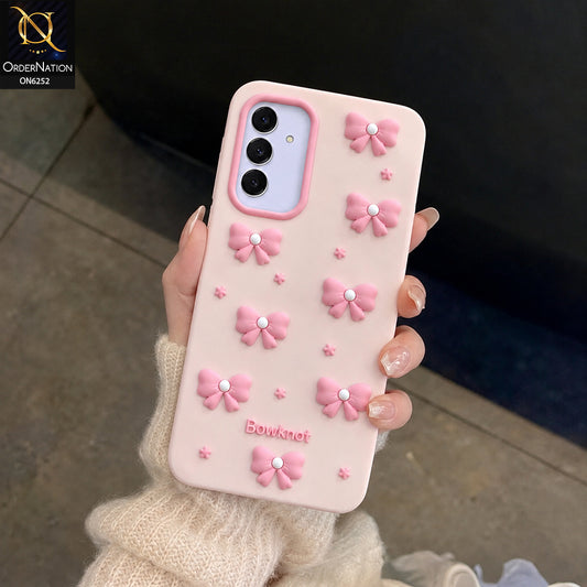 Samsung Galaxy A54 Cover - Pink - 3D Bowknot Flower Phone Case – Cute Bow & Floral Design Protective Cover