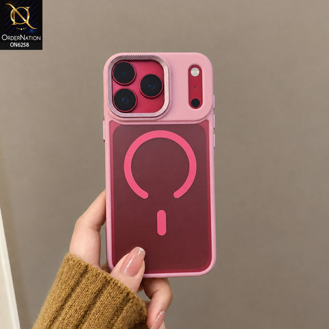 iPhone 17 Pro Max Cover - Pink - Shockproof Protective Phone Case with Raised Camera Lens Guard and Stylish Ring Pattern Design