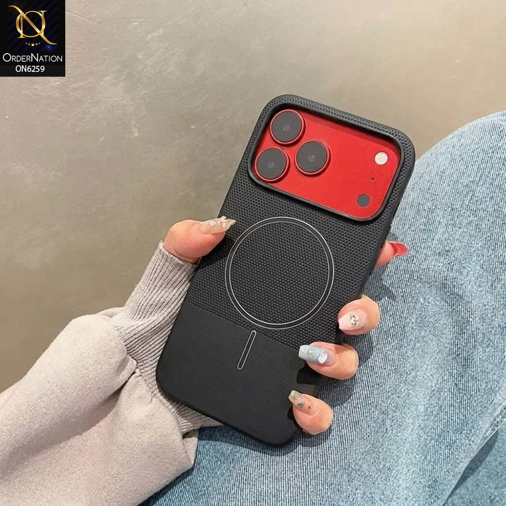 iPhone 17 Pro Max Cover - Black - Premium Textured Phone Case with Shockproof Protection and Circular Ring Design