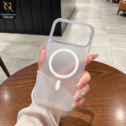iPhone 17 Pro Max Cover - White - Frosted Clear Protective Phone Case with Ring Design
