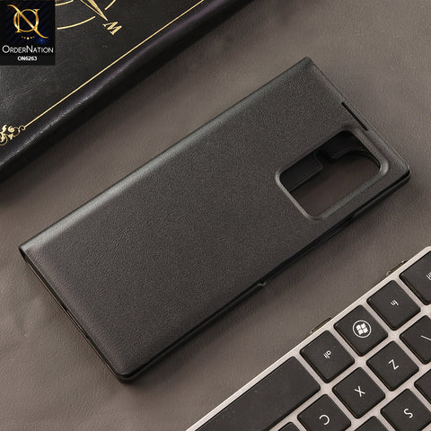 Samsung Galaxy Z Fold 8 Ultra Cover - Black - New Business Style Leather Flip Cover Case with Transparent View Window