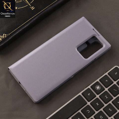 Samsung Galaxy Z Fold 8 Ultra Cover - Light Purple - New Business Style Leather Flip Cover Case with Transparent View Window